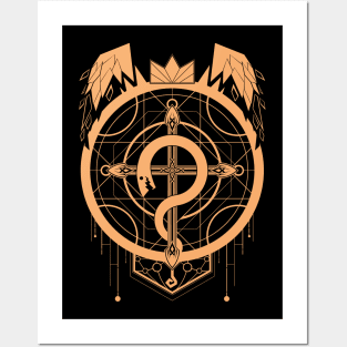 Gilded Flamel of Alchemy Posters and Art